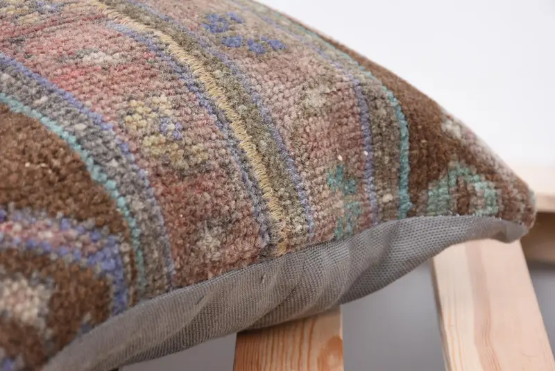 Ethnic Throw Cushion Case, Boho Pillow, 14x14 Purple Pillow, Vintage Kilim Throw Pillow, Cushion Cover, Luxury Cushion Cover, Throw Kilim Pillow - 7