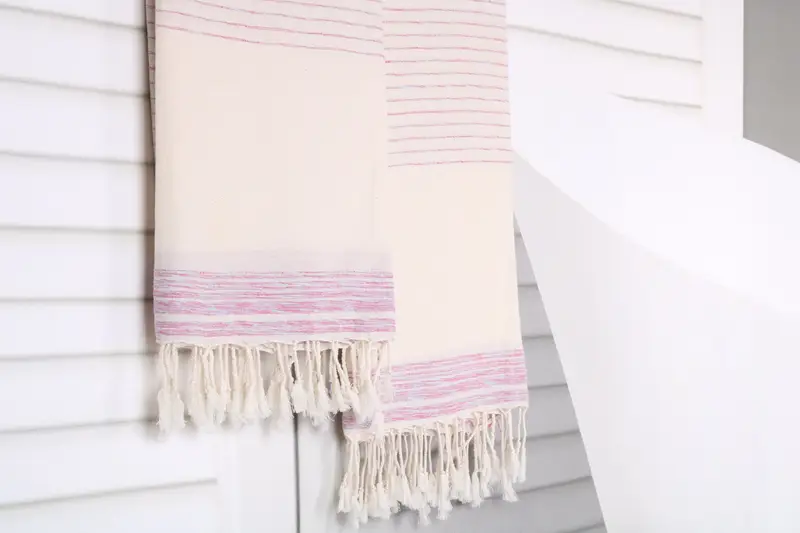 Wedding Hand Made Gift, Bachelor Bachelorette Party Favors, Organic Turkish towel, Gift For Bride, Bridesmaid Gift, 68x36 Cotton Striped Towel - 8