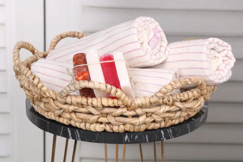 Wedding Hand Made Gift, Bachelor Bachelorette Party Favors, Organic Turkish towel, Gift For Bride, Bridesmaid Gift, 68x36 Cotton Striped Towel - 4