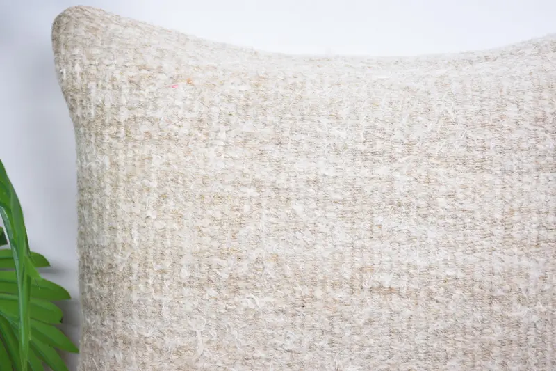 16x16 Beige Pillow Cover, Throw Kilim Pillow, Pillow for Couch, Kilim Cushion Sham, Pillow Cover, Natural Pillow Sham, Patio Cushion Case - 2