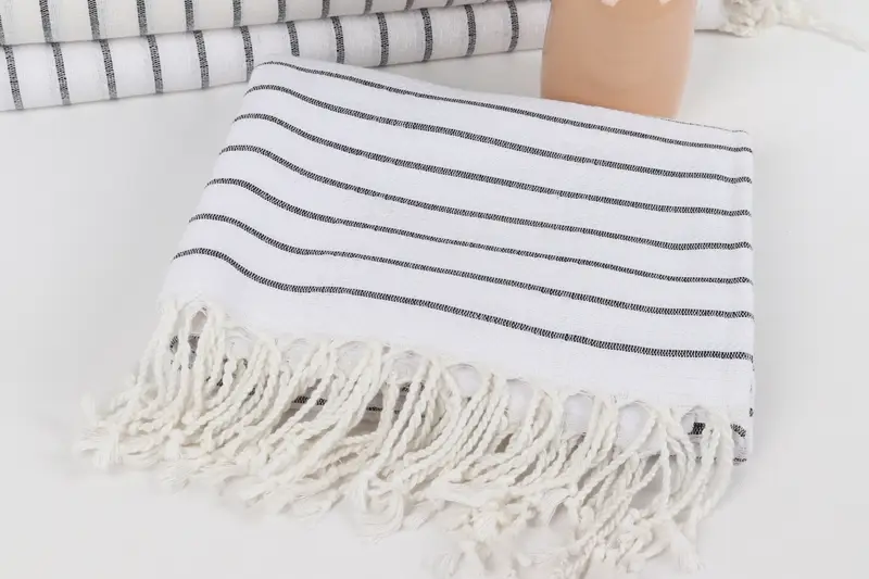 Personalized Gift For Him, Luxury Turkish Bath Towel, Bridesmaid Gift Towel, Peshtemal Towel, 70x40 Cotton Striped Towel, Absorbent towel - 5