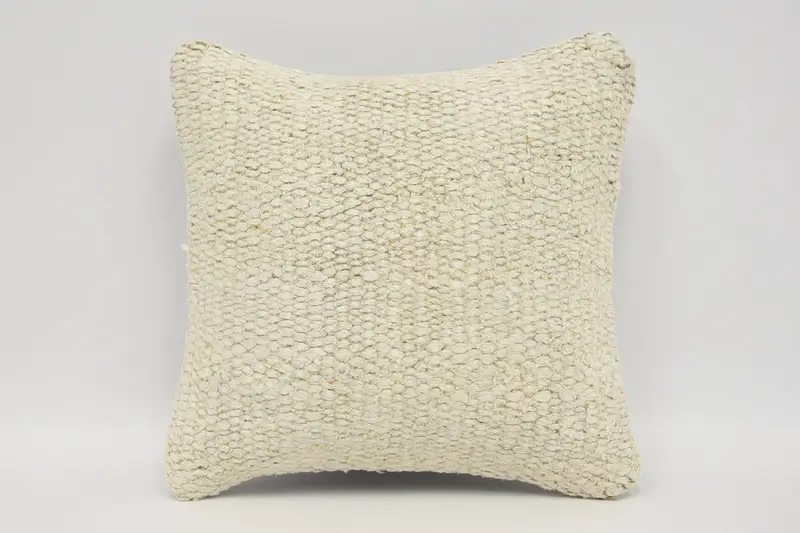 Beige Small Square Vintage Pillow Cover, Gift 30x30 cm Pillow Sham - 1