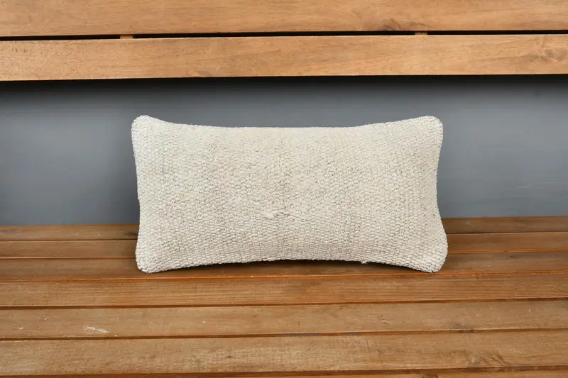 Kilim Rug Cushion Case, Boho Chic Pillow, Vintage Kilim Pillow, Boho Pillow Sham Cover, Interior Designer Pillow, Pillow, 8x16 Beige Cushion Cover - 6