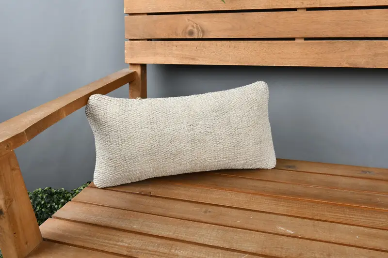 Kilim Rug Cushion Case, Boho Chic Pillow, Vintage Kilim Pillow, Boho Pillow Sham Cover, Interior Designer Pillow, Pillow, 8x16 Beige Cushion Cover - 1