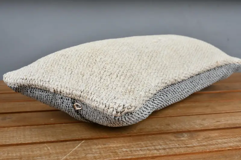 Kilim Rug Cushion Case, Boho Chic Pillow, Vintage Kilim Pillow, Boho Pillow Sham Cover, Interior Designer Pillow, Pillow, 8x16 Beige Cushion Cover - 3