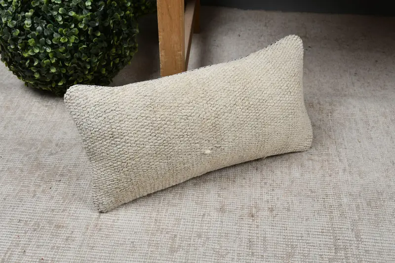 Kilim Rug Cushion Case, Boho Chic Pillow, Vintage Kilim Pillow, Boho Pillow Sham Cover, Interior Designer Pillow, Pillow, 8x16 Beige Cushion Cover - 7