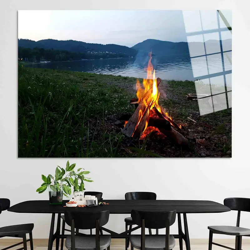 Serenity Lake Sunset Canvas: 自然の静かなアート プリント