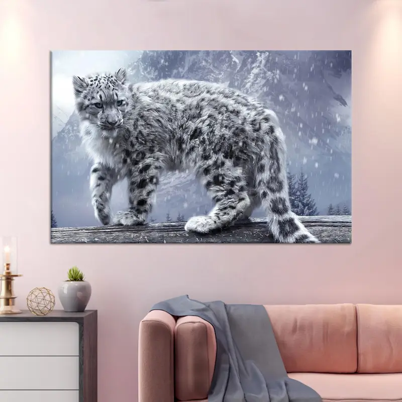 ワイルド ウィンター キャンバス: 雪にキスされた動物たちの男の洞窟