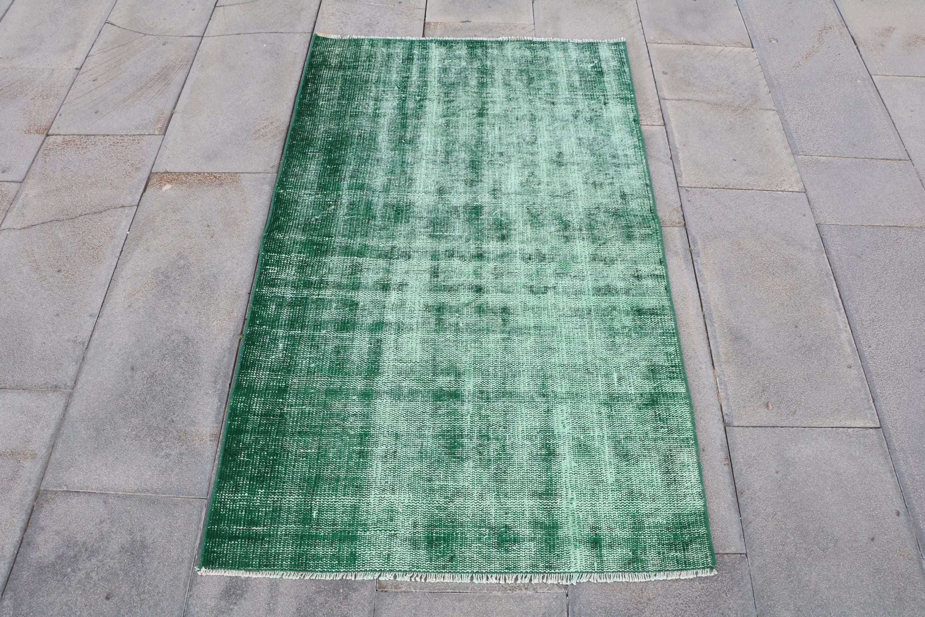 Vintage 2.8x4.6 ft Rug, Turkish Small Rug, Green Abstract Rug - 1