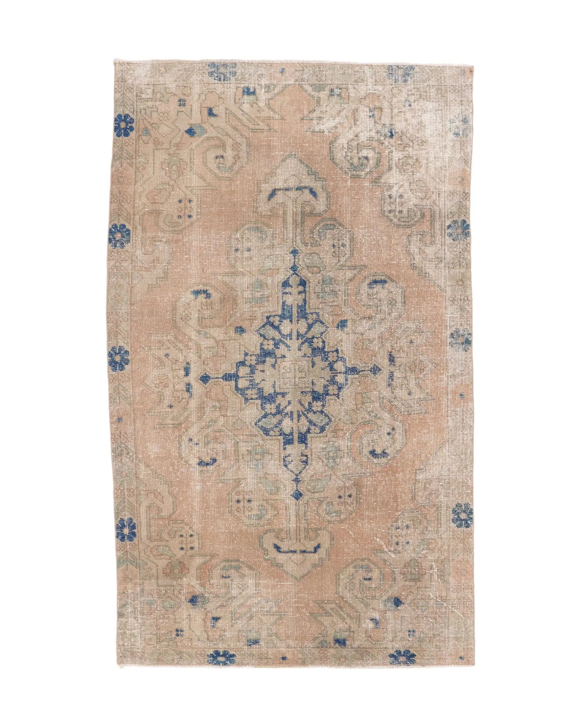 Türkischer Vintage-Teppich, 127 x 215 cm, brauner Wollteppich - 1