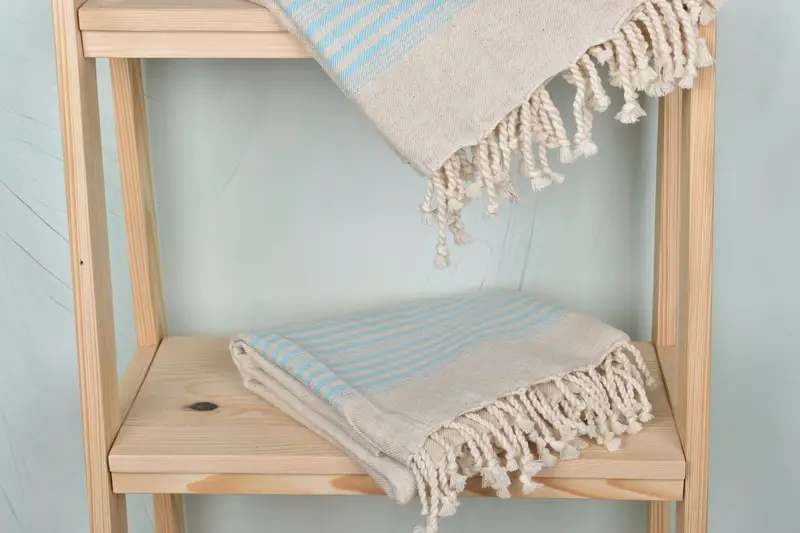 Turkish Towel USA, 68x40 Linen Striped Towel, Luxury Turkish beach towel with fringe, Valentines Gift, Wedding Gift, Quick-dry peshtemal - 5