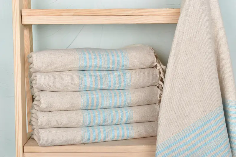 Turkish Towel USA, 68x40 Linen Striped Towel, Luxury Turkish beach towel with fringe, Valentines Gift, Wedding Gift, Quick-dry peshtemal - 1