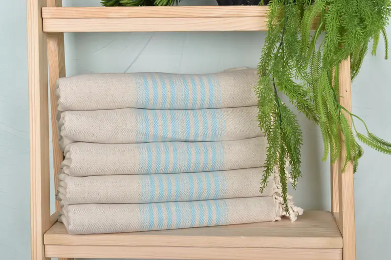 Turkish Towel USA, 68x40 Linen Striped Towel, Luxury Turkish beach towel with fringe, Valentines Gift, Wedding Gift, Quick-dry peshtemal - 2