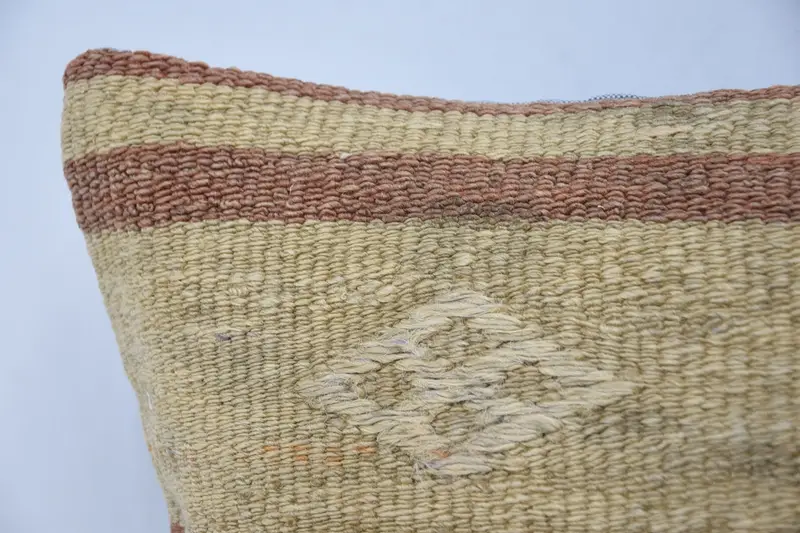 12x24 Beige Cushion, Turkish Bench Pillow Case, Kilim Cushion Sham, Pillow Case, Vintage Kilim Throw Pillow, Handmade Kilim Cushion - 2
