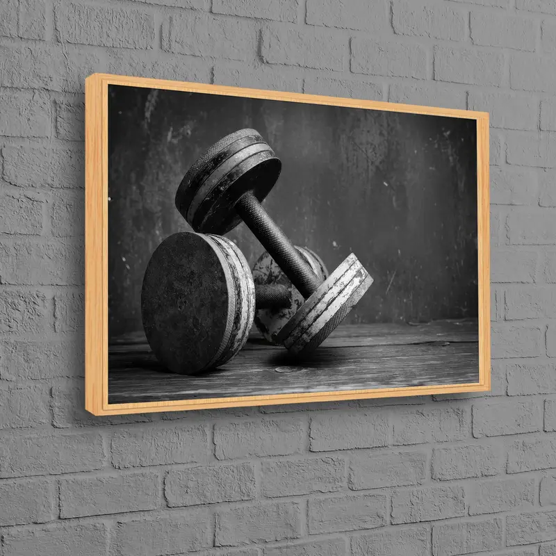 Impresión en lienzo elegante gimnasio en blanco y negro - Decoración artística