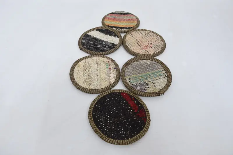 Brown and White Striped Coaster, Durable and Stylish Coaster