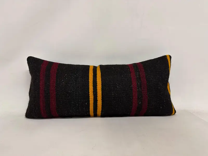 Accent Throw Pillow Sham, Antique Pillows, 16x36 Brown Cushion Case, Kilim Pillow, Vintage Kilim Pillow, Pillow, Muted Pillow Cover - 1