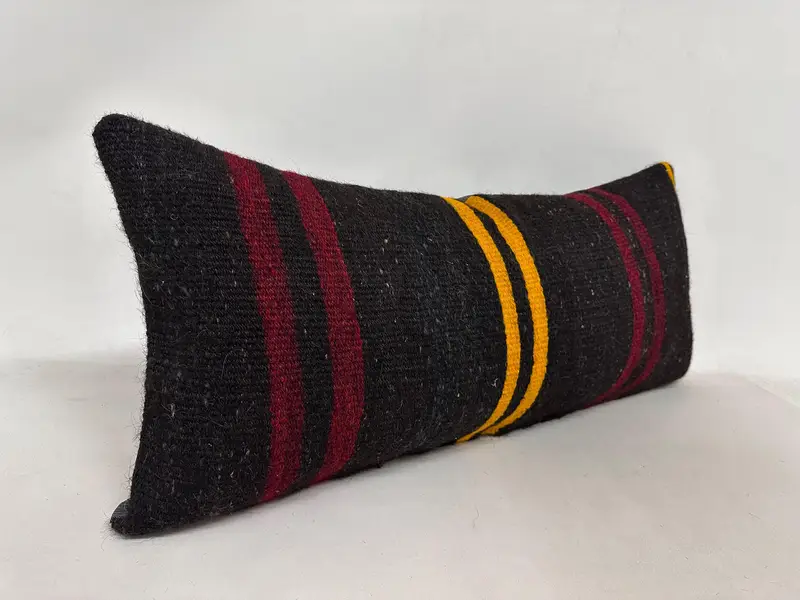 Accent Throw Pillow Sham, Antique Pillows, 16x36 Brown Cushion Case, Kilim Pillow, Vintage Kilim Pillow, Pillow, Muted Pillow Cover - 3