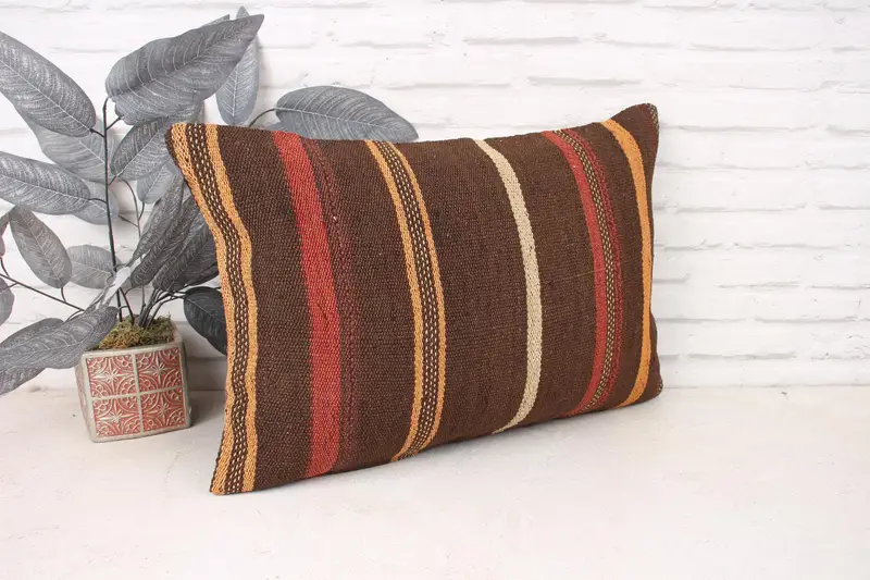 Pillow for Couch, Kilim Pillow Cover, Pillow for Sofa, Cushion Case, 16x24 Red Pillow Case, Hippie Throw Cushion, Kilim Rug Pillow Case - 3