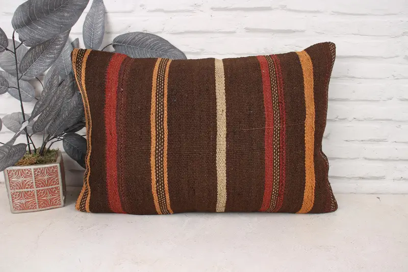 Pillow for Couch, Kilim Pillow Cover, Pillow for Sofa, Cushion Case, 16x24 Red Pillow Case, Hippie Throw Cushion, Kilim Rug Pillow Case - 1