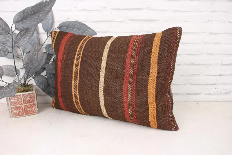 Pillow for Couch, Kilim Pillow Cover, Pillow for Sofa, Cushion Case, 16x24 Red Pillow Case, Hippie Throw Cushion, Kilim Rug Pillow Case - 4
