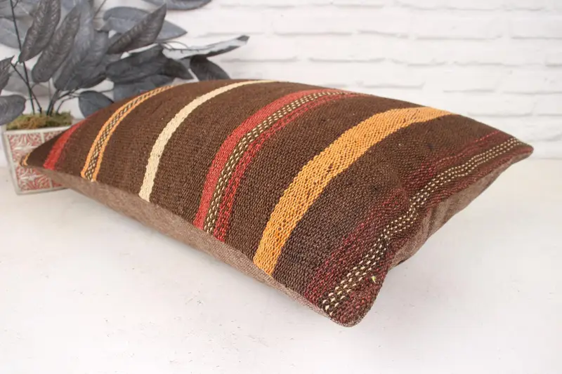 Pillow for Couch, Kilim Pillow Cover, Pillow for Sofa, Cushion Case, 16x24 Red Pillow Case, Hippie Throw Cushion, Kilim Rug Pillow Case - 6