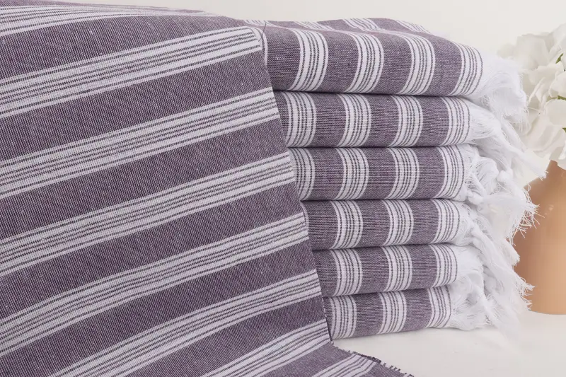 Maid Of Honor Gift, 70x40 Cotton Striped Towel, Wedding Gift, Embroidered Towel, Girls Weekend Favors, Lightweight Turkish towel, Beach Size Towel - 1