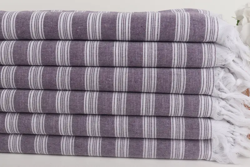 Maid Of Honor Gift, 70x40 Cotton Striped Towel, Wedding Gift, Embroidered Towel, Girls Weekend Favors, Lightweight Turkish towel, Beach Size Towel - 3