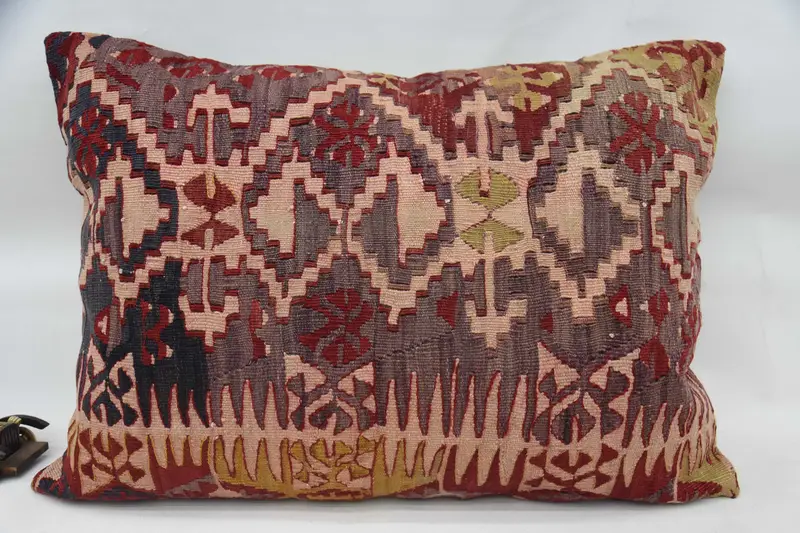 Boho Pillow, Pillow, 20x28 Pink Cushion Case, Southwestern Pillow Sham, Ethnical Kilim Rug Pillow, Vintage Kilim Throw Pillow - 4