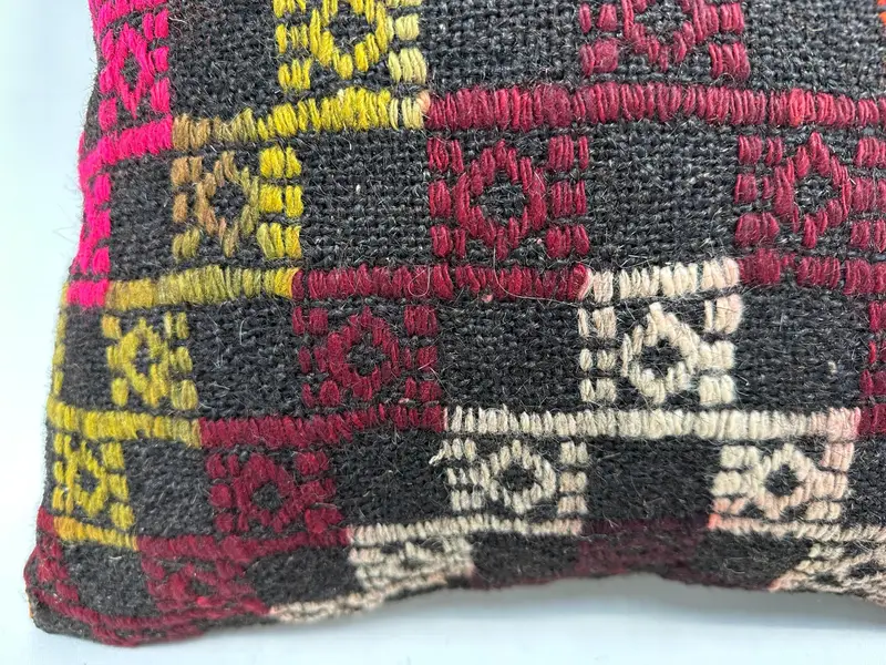 18x18 Brown Cushion, Antique Pillows, Aesthetic Pillow Cover, Neutral Throw Pillow Case, Home Decor Pillow, Pillow Cover, Vintage Kilim Pillow - 2
