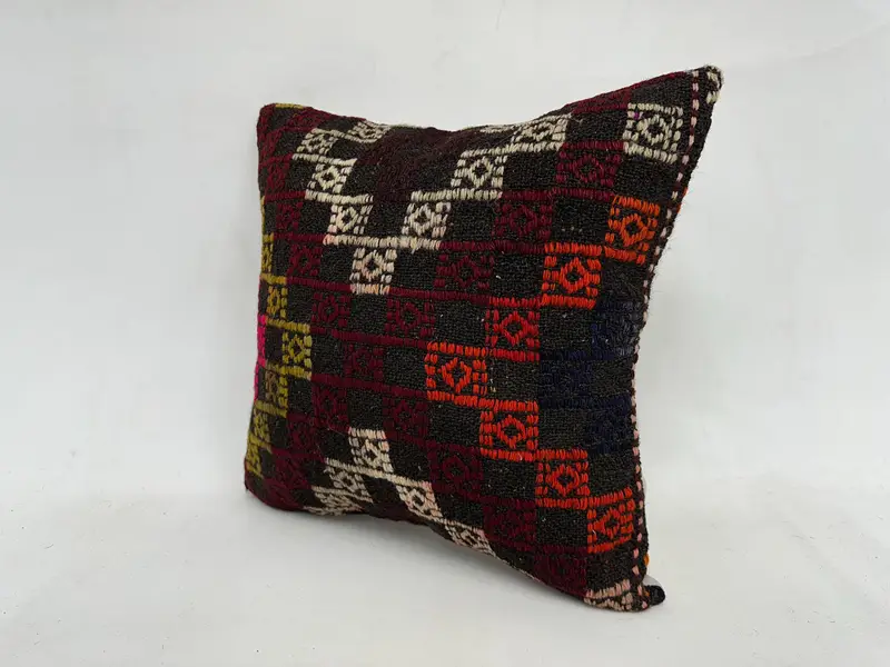 18x18 Brown Cushion, Antique Pillows, Aesthetic Pillow Cover, Neutral Throw Pillow Case, Home Decor Pillow, Pillow Cover, Vintage Kilim Pillow - 4