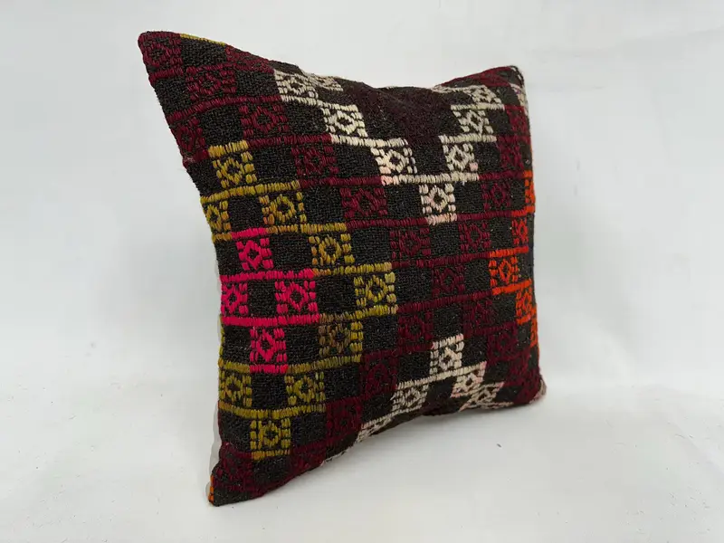 18x18 Brown Cushion, Antique Pillows, Aesthetic Pillow Cover, Neutral Throw Pillow Case, Home Decor Pillow, Pillow Cover, Vintage Kilim Pillow - 3