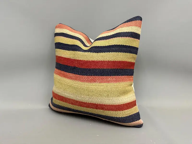 Pillow Case, Toss Pillow Cover, Boho Pillow, Kilim Pillow, Shabby Chic Cushion, Throw Kilim Pillow, Cozy Throw Cushion, 20x20 Beige Cushion Case - 3