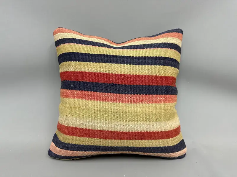 Pillow Case, Toss Pillow Cover, Boho Pillow, Kilim Pillow, Shabby Chic Cushion, Throw Kilim Pillow, Cozy Throw Cushion, 20x20 Beige Cushion Case - 4