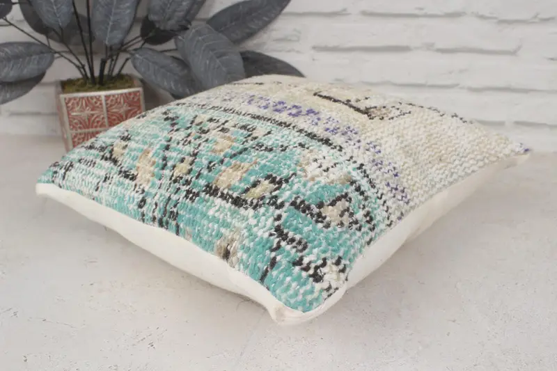 Lounge Throw Pillow Case, Kilim Pillow, Vintage Pillow, Patio Pillow Case, Pillow Sham, Handmade Kilim Cushion, 14x14 Beige Cushion Cover - 6