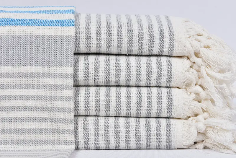 Housewarming Gift, Wedding Gift, Organic Tea Towel, Bathroom Towels, 40x18 Cotton Striped Terry Towel, Wedding Day Gift For Bride, Personalized Gift - 1