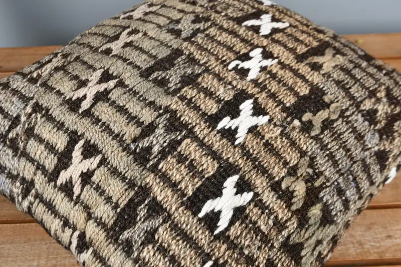 Interior Designer Pillow, Turkish Pillow, One Of A Kind Pillow Cover, Boho Pillow Sham Cover, Pillow Cover, 16x16 Beige Pillow - 4
