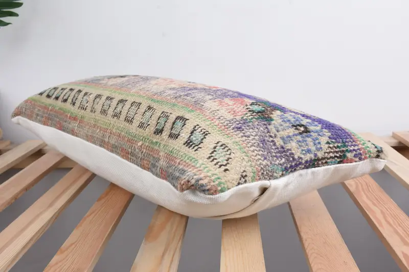 12x24 Purple Cushion Cover, Interior Designer Pillow, Pillow Sham, Antique Pillows, Bed Pillow, Aesthetic Cushion, Kilim Cushion Sham - 6