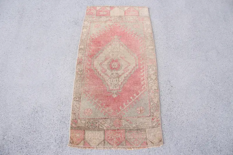 Red Abstract Rug, 1,4x2,9 ft Elegant Decor