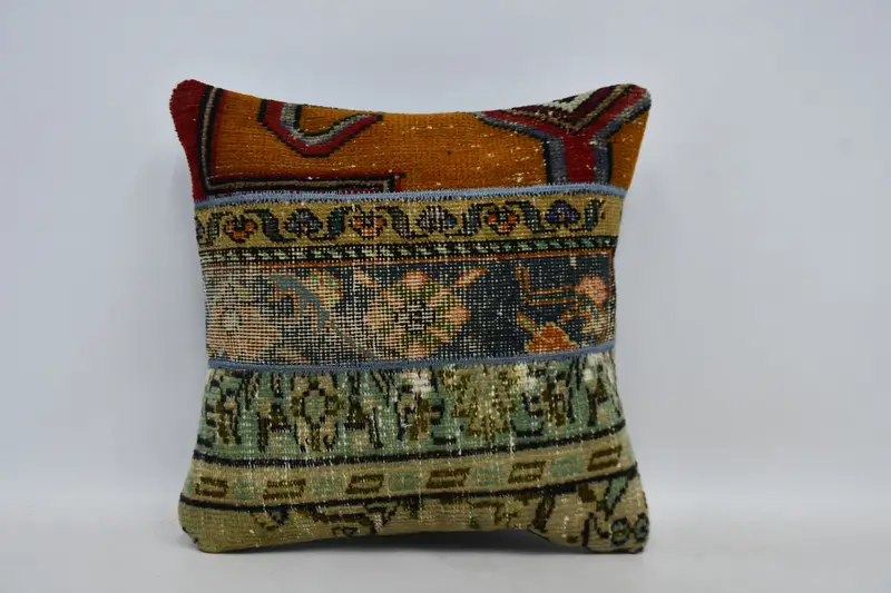 Kilim Pillow, Sofa Pillow Case, Outdoor Throw Pillow Case, Cushion Cover, 20x20 Orange Pillow, Tribal Cushion, Boho Pillow Sham Cover, Gift Pillow - 1