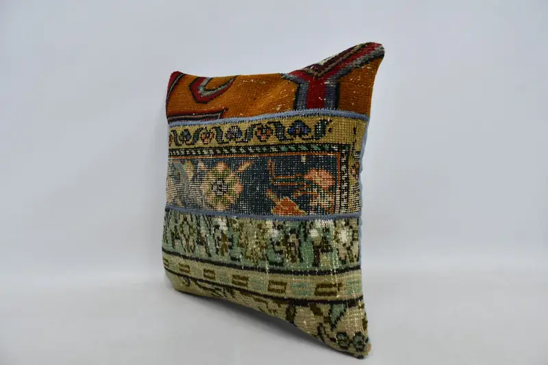 Kilim Pillow, Sofa Pillow Case, Outdoor Throw Pillow Case, Cushion Cover, 20x20 Orange Pillow, Tribal Cushion, Boho Pillow Sham Cover, Gift Pillow - 4