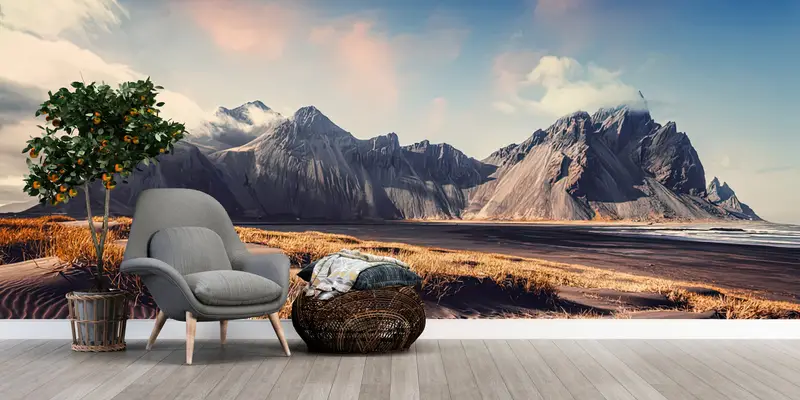 View Mural,Modern Wall Paper,Vestrahorn Wall Print,3d Wall Paper,Bright Wall Paper,Landscape Wall Painting,Iceland Wall Poster, - 7