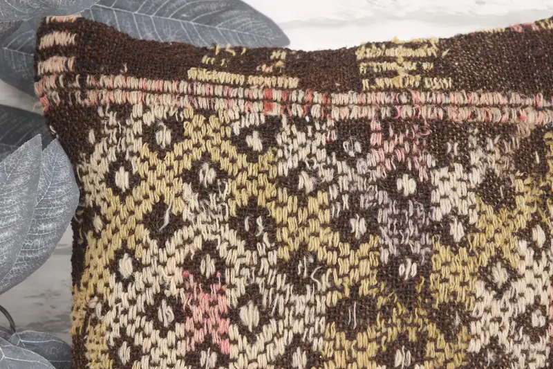 16x16 Brown Cushion, Pillow, Throw Kilim Pillow, Southwestern Cushion, Muted Pillow Sham, Kilim Cushion Sham, Kilim Pillow Cover - 2