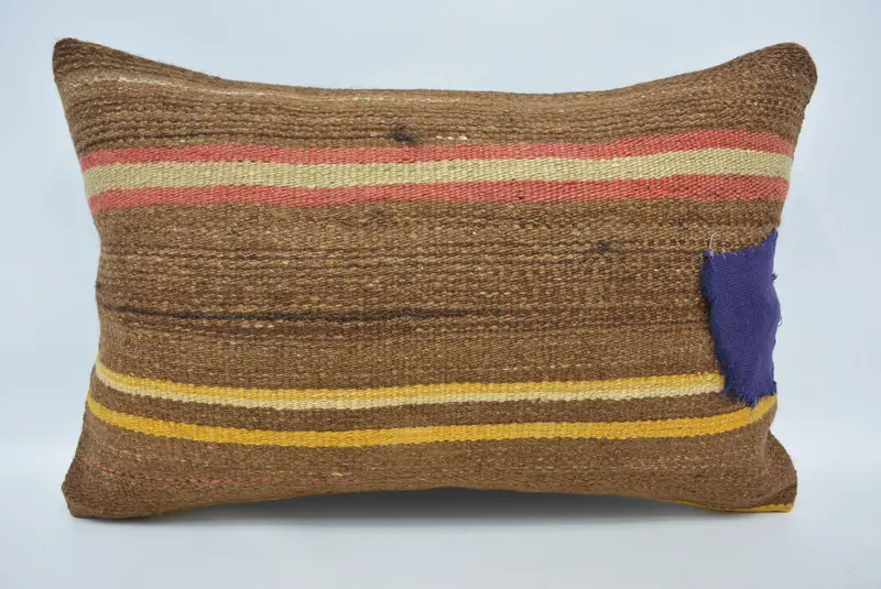 16x24 Brown Pillow Case, Accent Pillow, Turkish Pillow, Shabby Chic Pillow Sham, Boho Pillow, Cushion Cover, Vintage Kilim Pillow - 1
