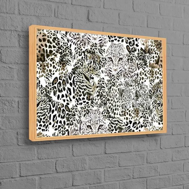 エレガントなサファリヒョウキャンバス: トロピカル野生動物アートプリント