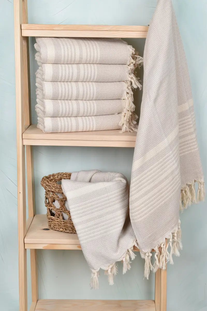 Personalized Towel, Custom Beach Towels, Gift For Her, Gift For Best Friend, Beach Size Towel, Custom Gift, 70x40 Cotton Striped Towel, Travel Towel - 3