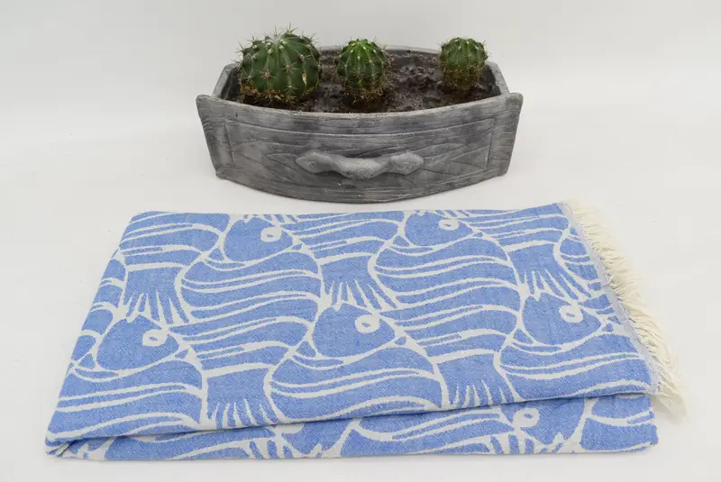 Welcome Wedding Gift, Quick-dry towel, Organic cotton Turkish peshtemal towel, 70x36 Cotton Fish Design Towel, Spa Towel, Gift For Her, Custom Gift - 3
