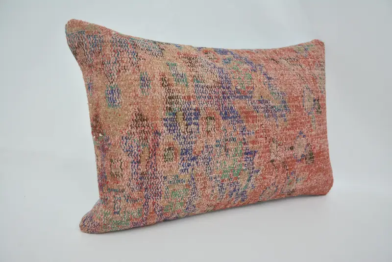 Pillow for Sofa, Home Decor Pillow, Turkish Bench Cushion Case, Pillow Cover, Kilim Pillow Cover, Bolster Cushion Cover, 16x24 Blue Pillow Cover - 3