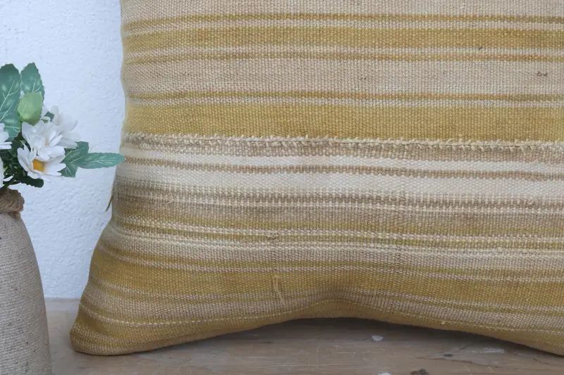 Pillow Case, Boho Pillow Sham Cover, Pillow for Couch, 18x18 Beige Pillow Cover, Outdoor Cushion Cover, Kilim Pillow Cover - 3