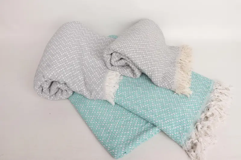 Bedspread, Woven Throw Blanket, 80x56 Cotton Herringbone Towel, Wedding Anniversary Gift, Gift For Coworker, Turkish Bedcover, Throw Blanket Couch - 5